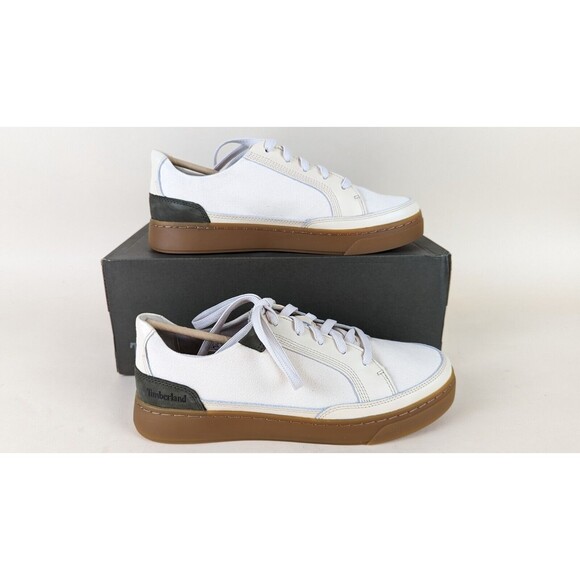 Timberland Atlanta Green EK+ Sneakers Womens 9.5 Biege Canvas Lace Up Shoes NWB - Picture 1 of 13